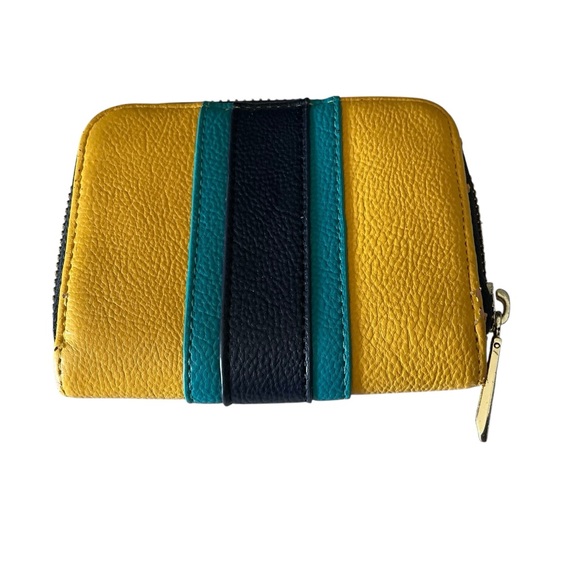 Target Handbags - Target zipper around leather wallet yellow and blue